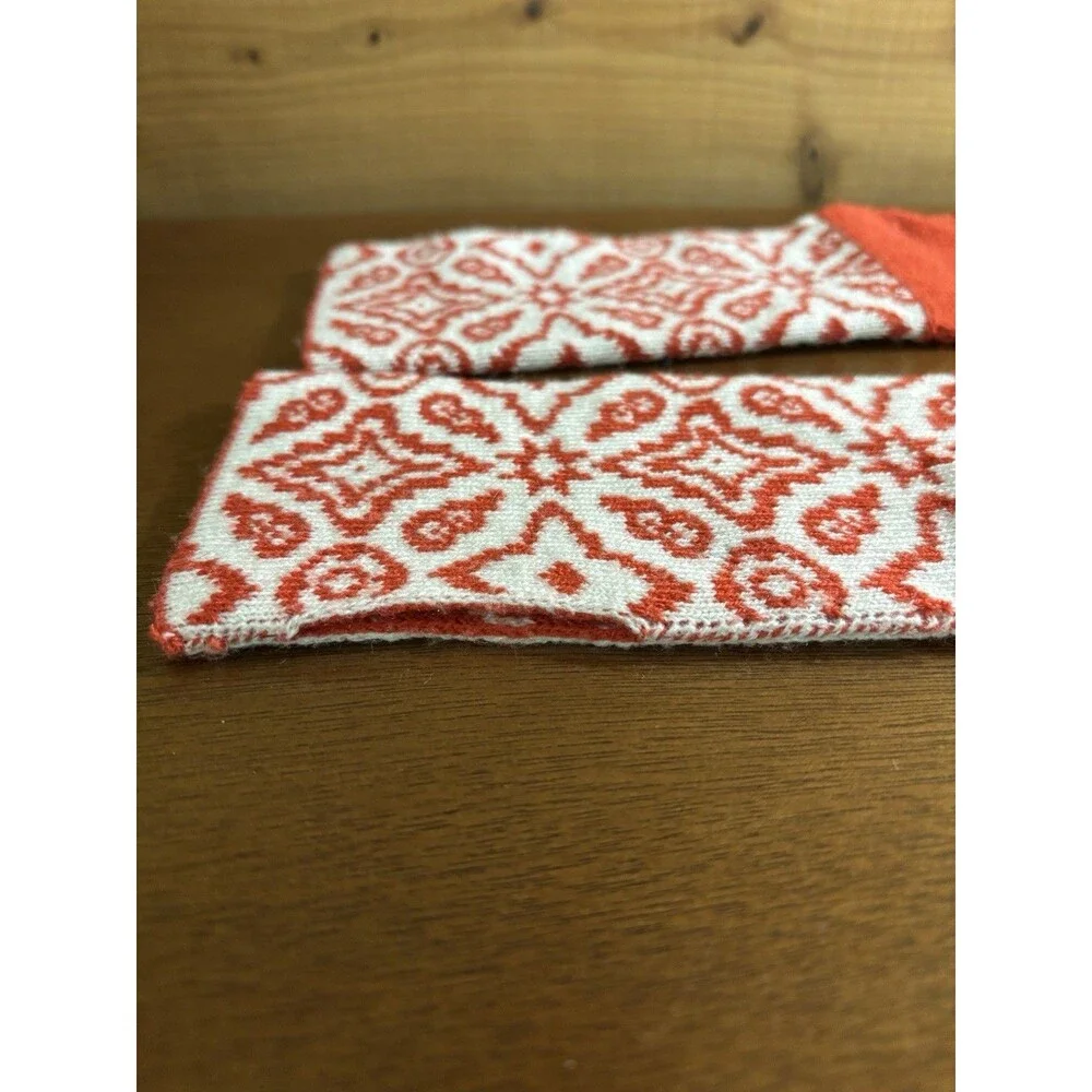 Vera Bradley Gloves Orange Silhouette Pattern Tech Long Foldable Versatile Soft